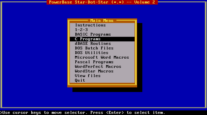 PowerBase Volume II  - Menu